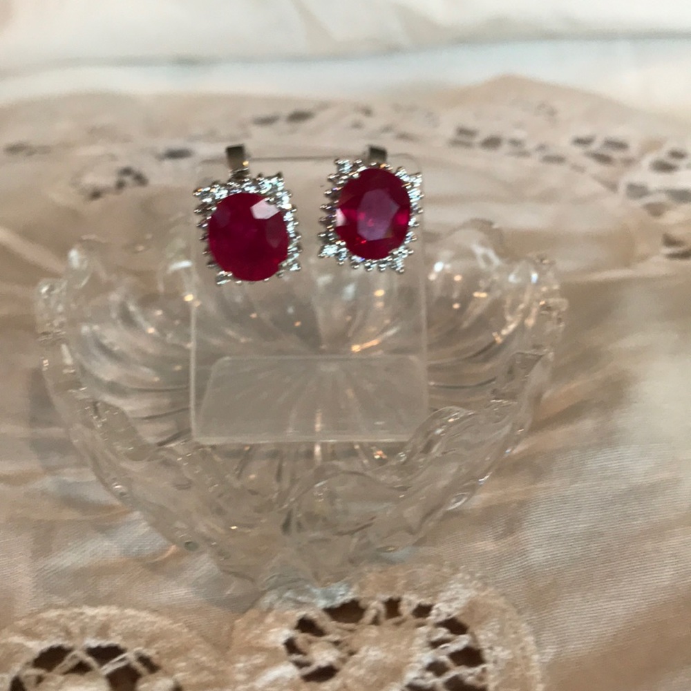 Blood Red Ruby Earrings